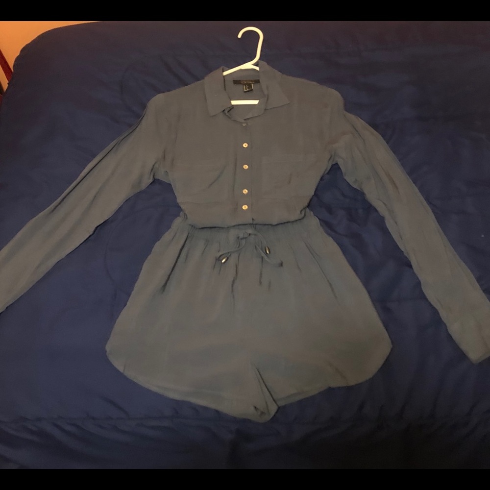 38% Off Long-Sleeve Blue Romper